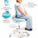 Детское кресло Holto-36 голубой с подставкой для ног