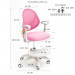 Детское кресло Holto-37 розовый с подставкой для ног + подлокотники