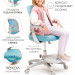 Детское кресло Holto-23 голубое с чехлом + подлокотники