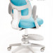Детское кресло Holto-23 голубое с чехлом + подлокотники