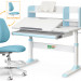 Комплект парта Ergokids TH-330 W/Z + кресло Y-507 KBL столешница белая, накладки на ножках светло голубые