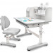 Комплект мебели (столик + стульчик + полка) Mealux EVO Panda XL grey BD-29 G столешница белая / пластик серый