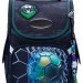 Школьный ранец SkyName 2069 Футбол черный/зеленый + часы 