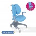 Детское кресло FunDesk Solerte Grey с регулируемыми подлокотниками + c голубой чехол