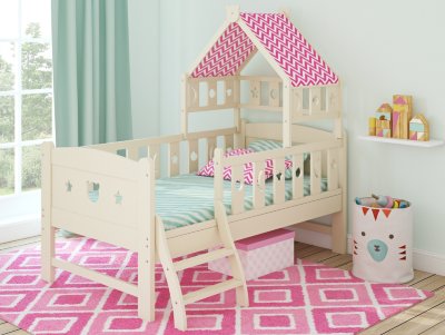Детская кровать-домик Dommy IVORY/Pink