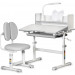 Комплект мебели Mealux EVO (столик+стульчик+лампа) BD-24 G - столешница белая / пластик серый