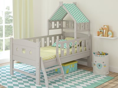 Детская кровать-домик Dommy GREY/Mint
