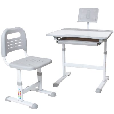 Комплект RIFFORMA SET-17 серый: парта + стул + подставка для книг