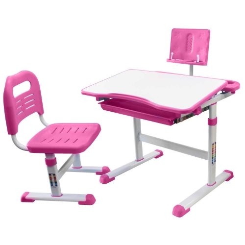 Комплект RIFFORMA SET-17 розовый: парта + стул + подставка для книг