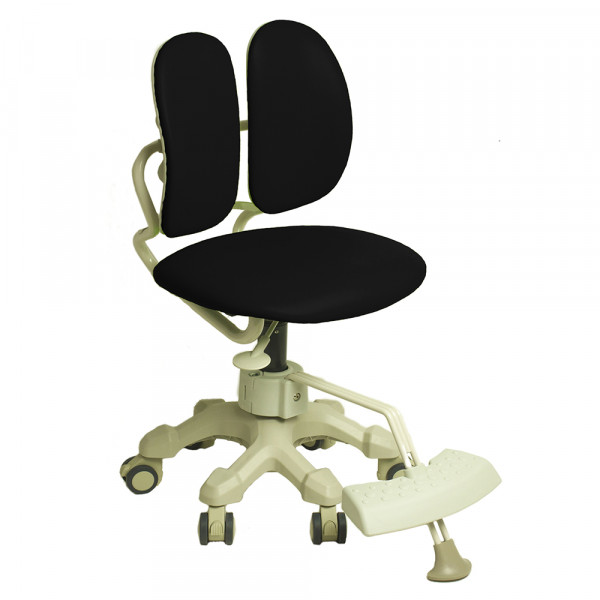 Детское ортопедическое кресло Duorest Mini DR-289SG (2SEK1) Embossed Black, черная, ткань