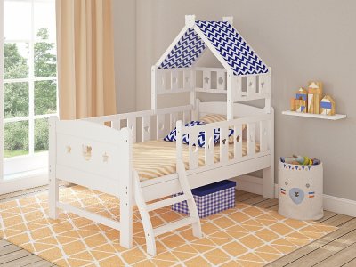 Детская кровать-домик Dommy White/Blue