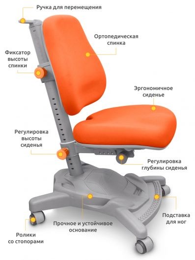 Детское кресло Mealux Onyx Mobi оранжевое