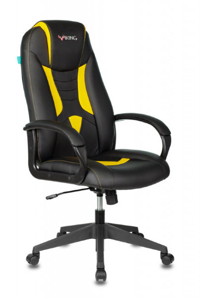 Компактное игровое кресло VIKING-8N/BL-YELL черно-желтое