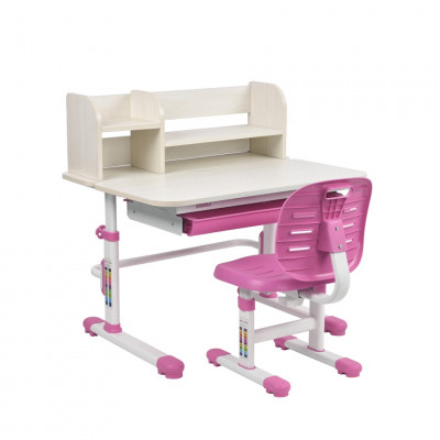 Комплект парта + стул трансформеры Fundesk Carezza Pink-w