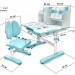 Комплект мебели (столик + стульчик + полка) Mealux EVO Panda blue BD-28 BL голубой