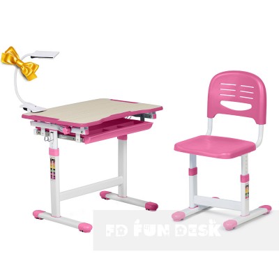 Комплект парта и стул FunDesk Piccolino Pink Розовый