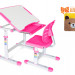 Комплект ErgoKids (стол+стул) Evo-06 Ergo Pink (арт. Evo-06 Ergo PN) - столешница белая / цвет пластика розовый