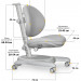 Комплект Mealux Vancouver Multicolor + Mealux Ortoback Grey (BD-620 W/MC + Y-508 G) - столешница белая / ножки мультиколор, обивка кресла серая