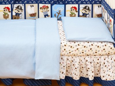 Комплект сменного постельного белья для младенцев. Голубой. Shapito by Giovanni