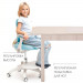 Детское кресло Holto-37 голубой с подставкой для ног + подлокотники