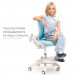 Детское кресло Holto-37 голубой с подставкой для ног + подлокотники