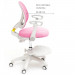 Детское кресло Holto-37 розовый с подставкой для ног + подлокотники