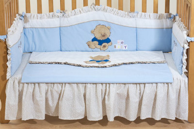 Набор постельного белья для новорожденных (4 предмета)  «Teddy Navy» (Тедди Нэви)
