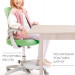 Детское кресло Holto-23 зеленое с чехлом + подлокотники
