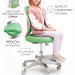 Детское кресло Holto-23 зеленое с чехлом + подлокотники