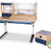 Комплект Mealux парта Oxford Wood Max BL + кресло Ergoback KP (BD-920 Wood Max PN + Y-1020 KP) стол + кресло / столешница дерево, накладки розовые