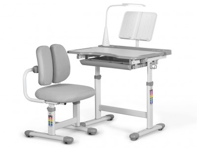 Комплект мебели (столик 70 см + стульчик + лампа) Mealux EVO BD-23 G серый