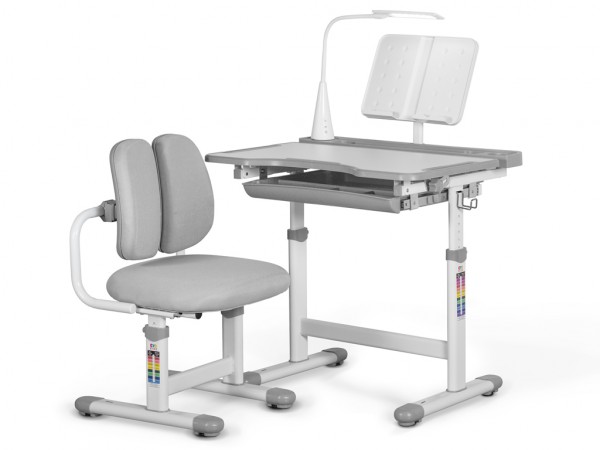 Комплект мебели (столик 70 см + стульчик + лампа) Mealux EVO BD-23 G серый