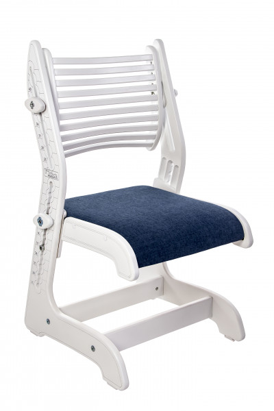 Детский растущий стул Trifecta-М White/Sandy blue, белый + синяя ткань