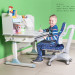 Детский стол Mealux Edmonton Multicolor BL (BD-610 W/MC + BL) - столешница белая / накладки на ножках серые и голубые