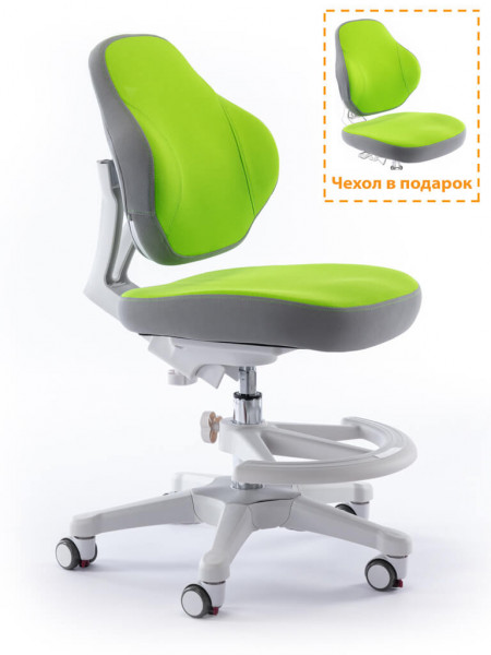 Детское кресло ErgoKids GT Y-405 KZ ortopedic - обивка зеленая однотонная