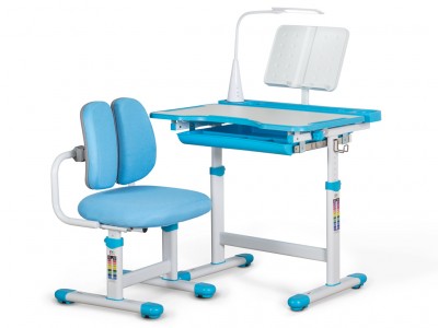 Комплект мебели (столик 70 см + стульчик + лампа) Mealux EVO BD-23 BL голубой