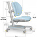 Комплект Mealux Hamilton Multicolor WG/BL (BD-680 WG/BL + Y-510 KBL - столешница белая / ножки мультиколор, обивка кресла голубая