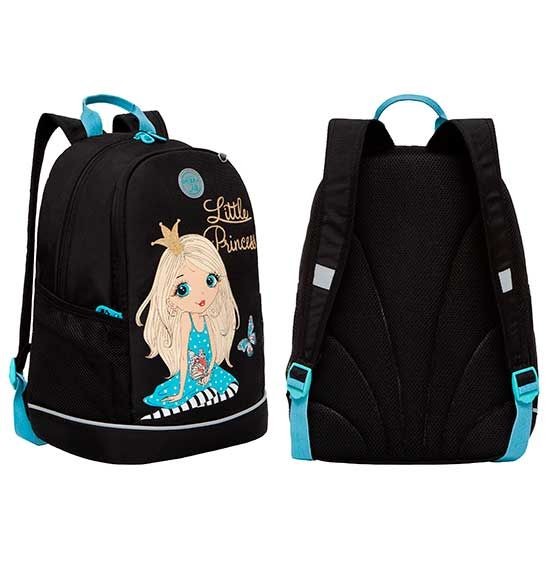 Школьный рюкзак GRIZZLY RG-263-2 "Маленькая принцесса" черный