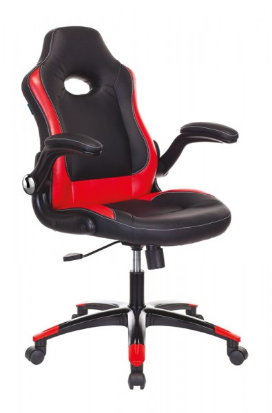 Игровое кресло Бюрократ VIKING-1N черный/красный искусственная кожа