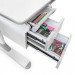 Детский стол Mealux Hamilton Multicolor WG + PN (BD-680 WG/MC + PN + надстройка) - столешница белая / накладки на ножках серые и розовые