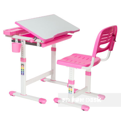 КОМПЛЕКТ: Растущая парта и стул FunDesk Cantare Pink Розовый