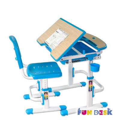 Комплект растущая парта и стул FunDesk Sorriso Blue Голубой