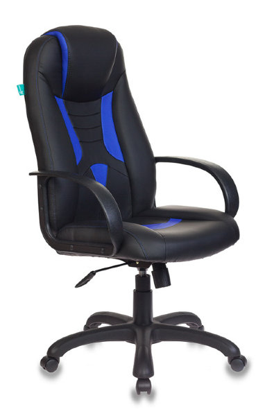 Компактное игровое кресло VIKING-8/BL+BLUE черно-синее