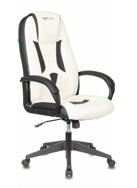 Компактное игровое кресло VIKING-8N/WH-BLACK бело-черное