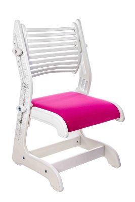 Детский растущий стул Trifecta-М White/Pink, белый + розовая ткань