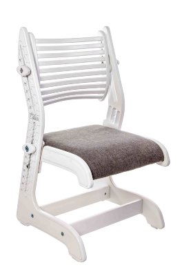Детский растущий стул Trifecta-M White/Grey, белый + светло серая ткань