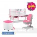 Комплект растущей мебели: парта FunDesk Libro Pink + кресло Agosto Pink FunDesk + тумба SS15W Pink