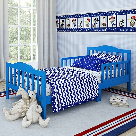 Детская кровать с бортиками Shapito Candy Blue / Шапито Канди, 150 х 70 см, синяя