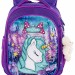 Школьный ранец SkyName R4-404 Единорог фиолетовый + мишка