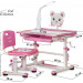 Комплект мебели (столик + стульчик + ЛЭД лампа) Mealux EVO BD-04 New XL Teddy WP+Led - столешница белая / пластик розовый